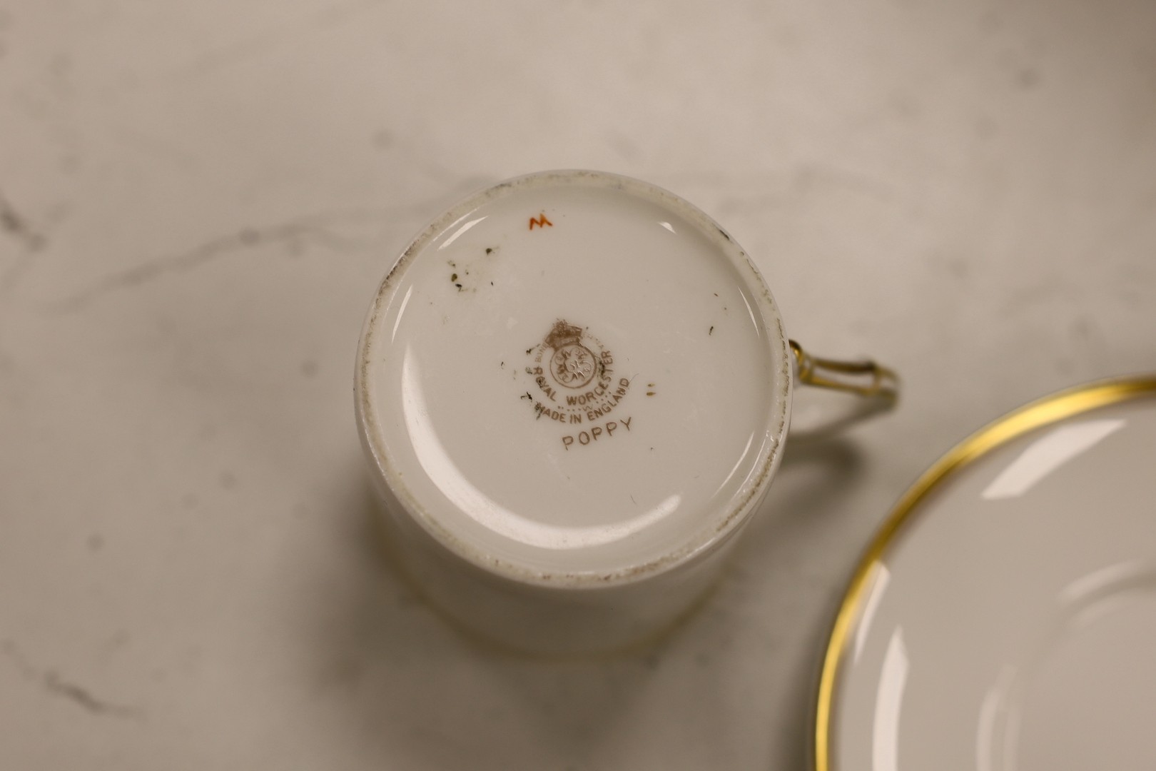A Worcester botanical decorated coffee set.